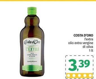 Pam Costa d'Oro Olio Extra Vergine Di Oliva 1000 G(ml) offerta