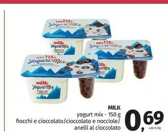 Pam Milk - Yogurt Mix Bianco Con Cioccolato E Nocciole 150 G(ml) offerta