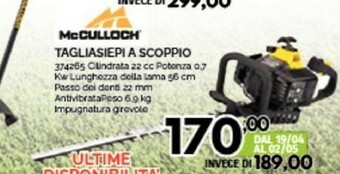 McCulloch Tagliasiepi