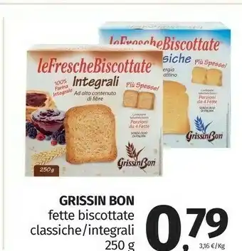 Pam Grissin bon Le Fresche Biscottate Con Farina Integrale 250 G(ml) offerta