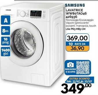 Orizzonte Samsung Lavatrice offerta