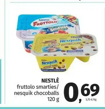 Pam Nestlè Fruttolo Smarties Yogurt Alla Banana 120 G(ml) offerta