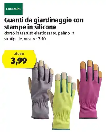 ALDI Guanti da giardinaggio con stampe in silicone offerta