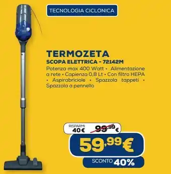 Euronics Termozeta scopa elettrica - 72142 offerta