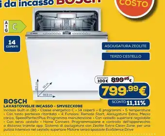 Euronics Bosch lavastoviglie incaso - smv6zcx09e offerta