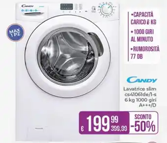 Portobello Candy Lavatrice slim cs41061de/1-s 6 kg 1000 giri A+++/D offerta