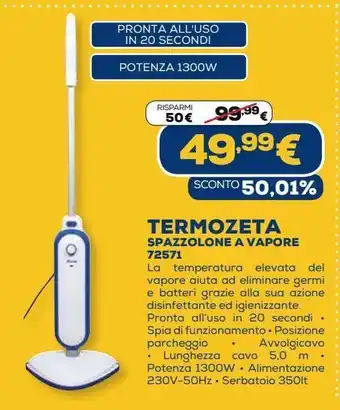 Euronics Termozeta spazzolone a vapore 72571 offerta