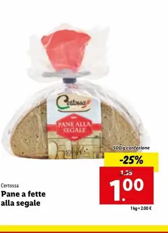 Lidl Pane a fette alla segale offerta