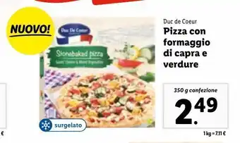 Lidl Pizza con formaggio di capra e verdure offerta