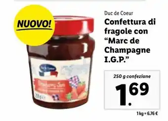 Lidl Confettura di fragole con 'marc de champagne igp' offerta