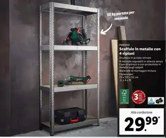 Lidl Scaffale in metallo con 4 ripiani offerta
