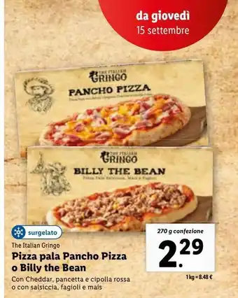 Lidl Pizza pala pancho pizza o billy the bean offerta