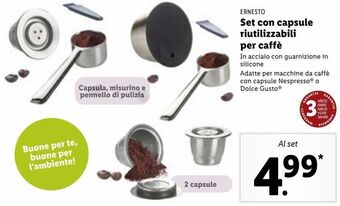 Set con capsule riutilizzabili per caffè
