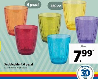 Lidl Set bicchieri 6 pezzi offerta