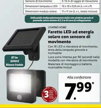 Lidl Faretti led a energia solare con sensore di movimento offerta