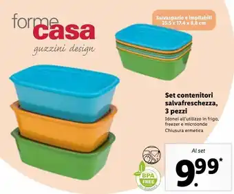 Lidl Set contenitori salvafreschezza 3 pezzi offerta