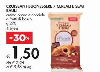 Bennet Croissant buonessere 7 cereali e semi bauli offerta