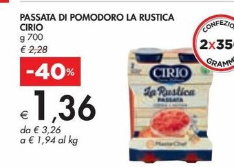 Bennet Passata di pomodoro la rustica cirio offerta