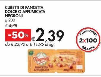 Cubetti di pancetta dolce o affumicata negroni