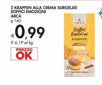 2 krapfen alla crema surgelati soffici emozioni arca