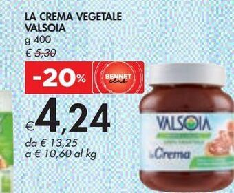 Bennet La crema vegetale valsoia offerta