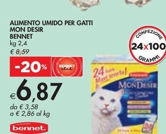 Bennet Alimento umido per gatti mon desir bennet offerta