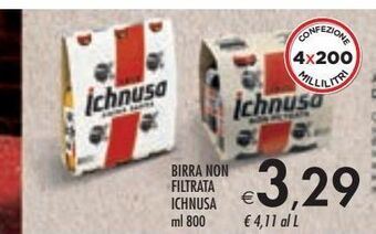 Bennet Birra non filtrata ichnusa offerta