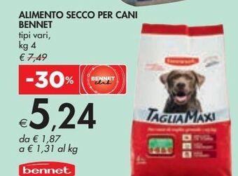 Bennet Alimento secco per cani bennet offerta