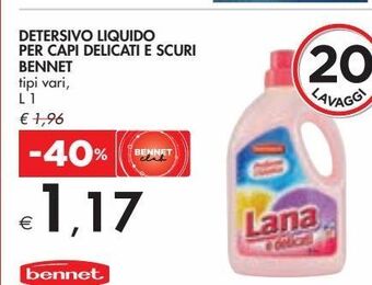 Bennet Detersivo liquido per capi delicati e scuri bennet offerta