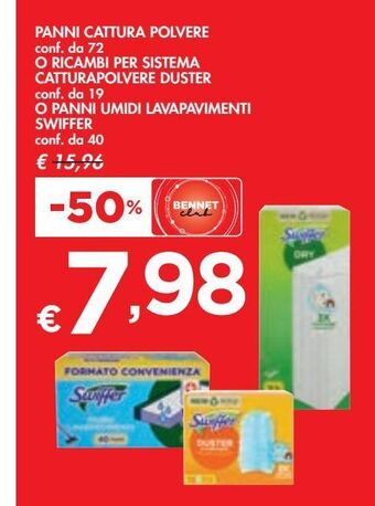 Panni cattura polvere o ricambi per sistema catturapolvere duster o panni umidi lavapavimenti swiffer