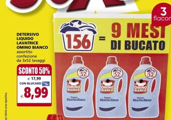 Detersivo liquido lavatrice omino bianco
