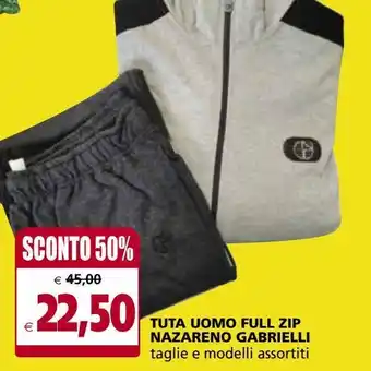 Il Gigante Tuta uomo full zip nazareno gabrielli offerta