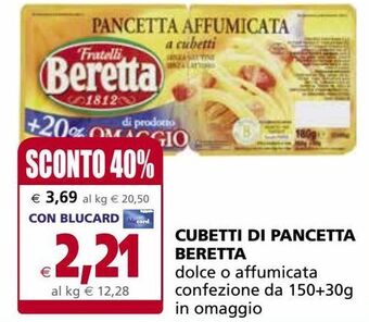 Il Gigante Cubetti di pancetta beretta offerta