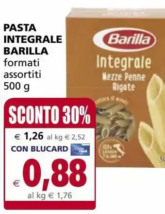Il Gigante Pasta integrale barilla offerta