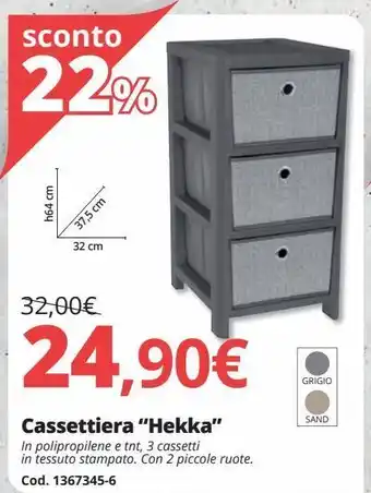 Brico Io Cassettiera "hekka" offerta