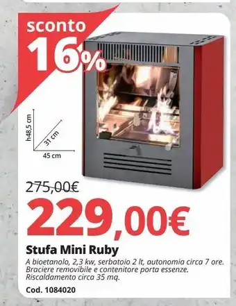 Brico Io Stufa mini ruby offerta