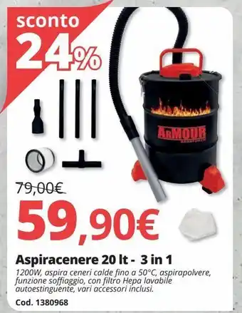 Brico Io Aspiracenere 20 lt - 3 in 1 offerta