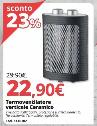 Brico Io Termoventilatore verticale ceramico offerta