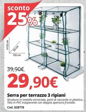 Brico Io Serra per terrazzo 3 ripiani offerta