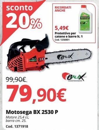Brico Io Motosega bx 2530 p offerta