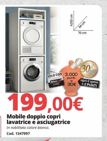 Brico Io Mobile doppio copri lavatrice e asciugatrice offerta