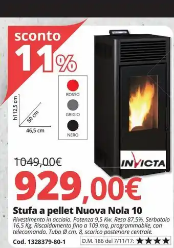 Brico Io Stufa a pellet nuova nola 10 offerta