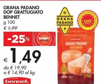 Bennet Grana padano dop grattugiato bennet offerta