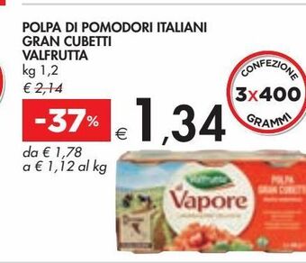 Bennet Polpa di pomodori italiani gran cubetti valfrutta offerta