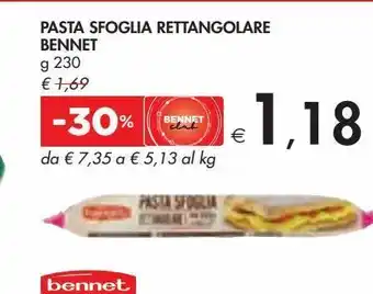 Bennet Pasta sfoglia rettangolare bennet offerta