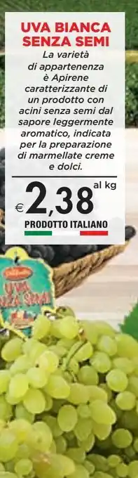 Bennet Uva bianca senza semi offerta