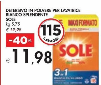 Bennet Detersivo in polvere per lavatrice bianco splendente sole offerta