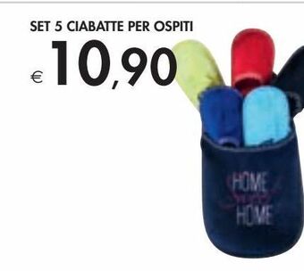 Bennet Set 5 ciabatte per ospiti offerta