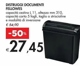 Distruggi documenti fellowes