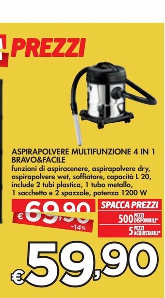 Bennet Aspirapolvere multifunzione 4 in 1 bravo&facile offerta